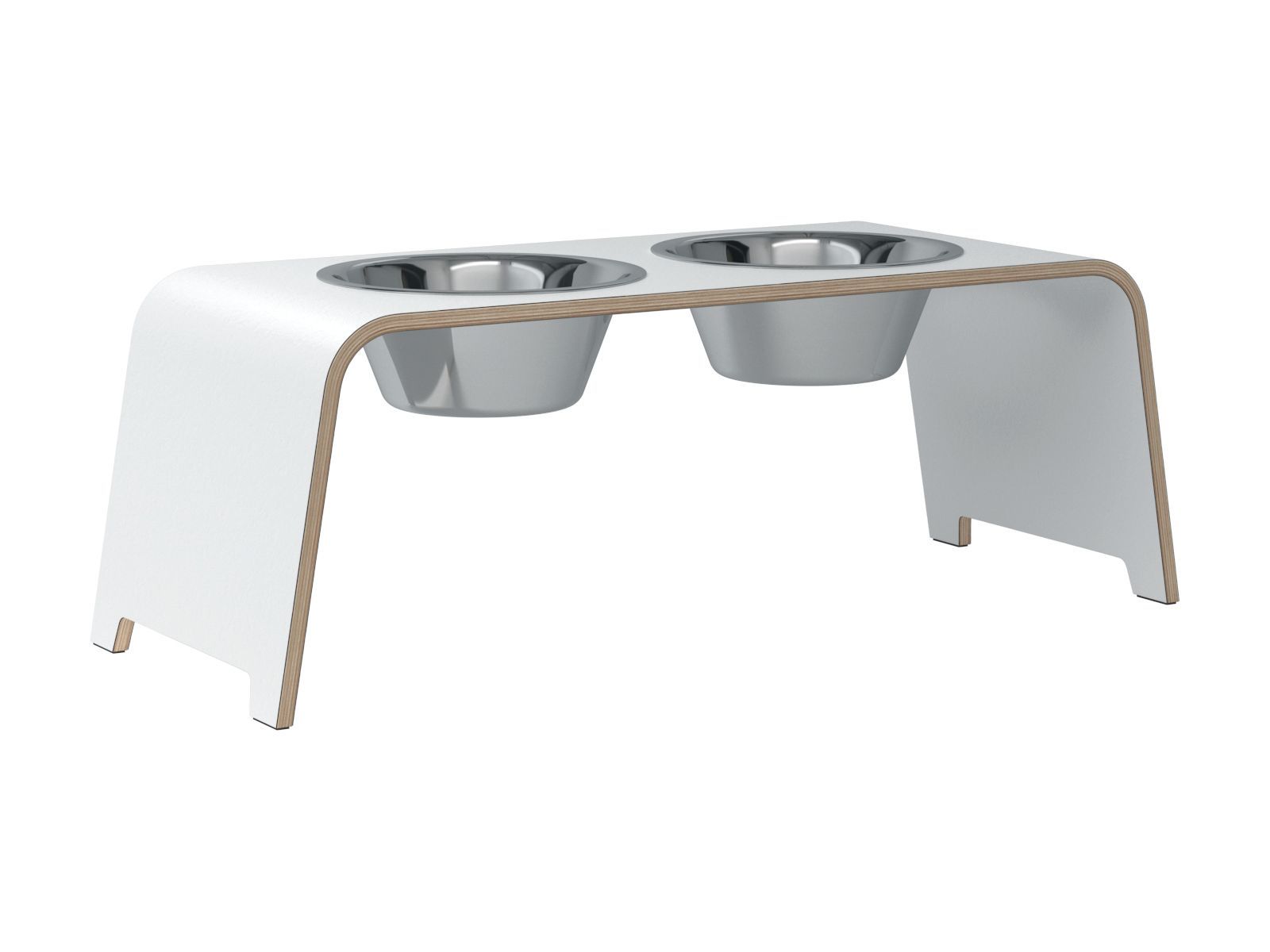 dogBar® L - HPL weiss mit Edelstahl-dogBar-TOJU Interior