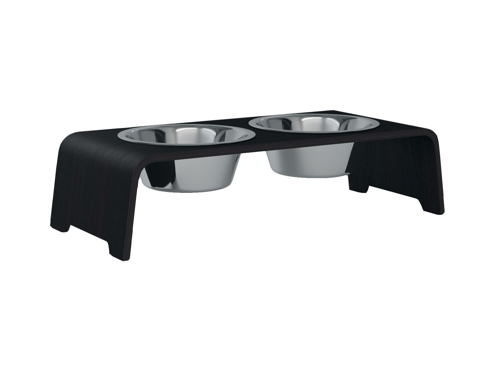 dogBar® M-small - Holz Eiche dunkel mit Edelstahl-dogBar-TOJU Interior