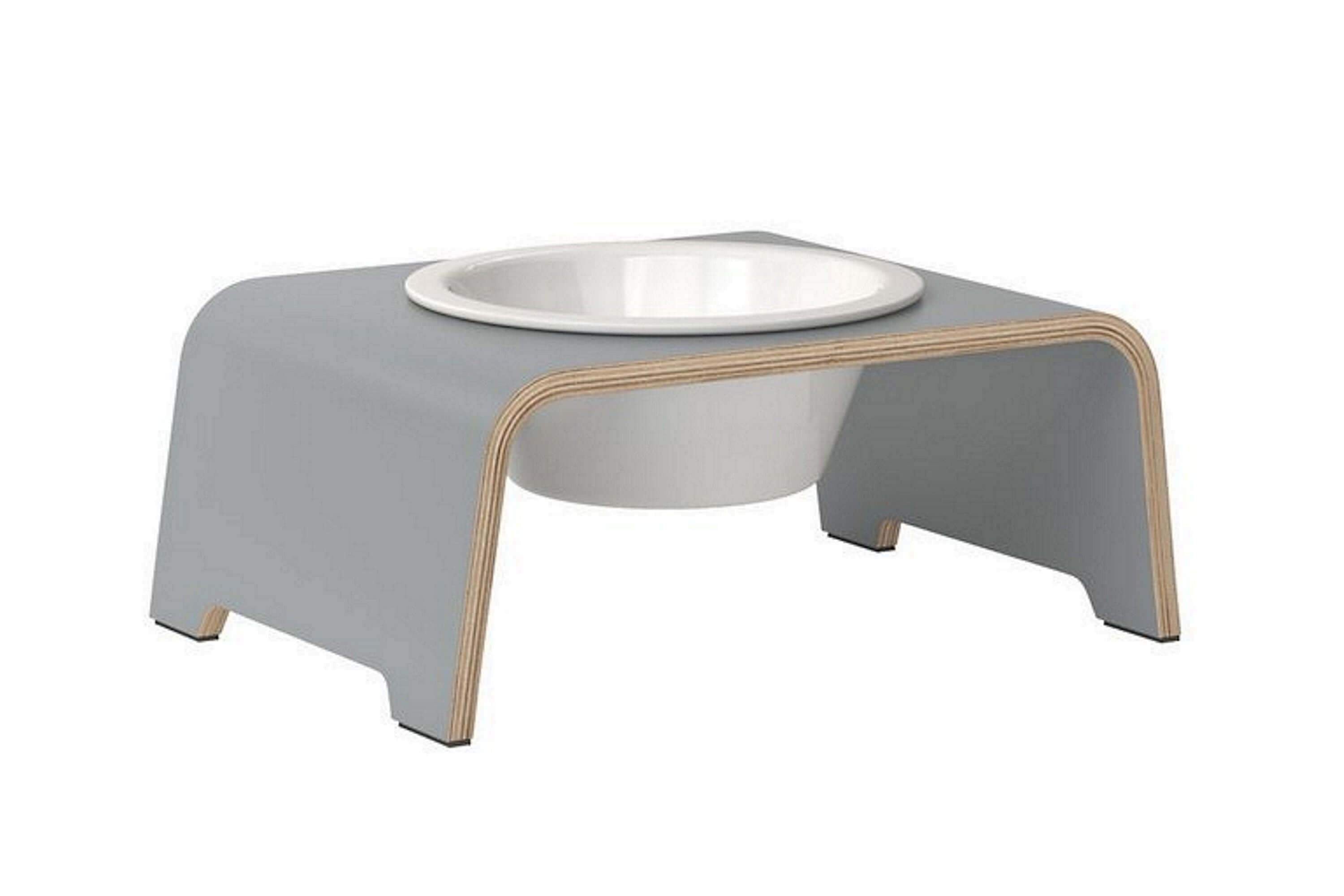 dogBar® Single M small grau mit Porzellan-dogBar-TOJU Interior