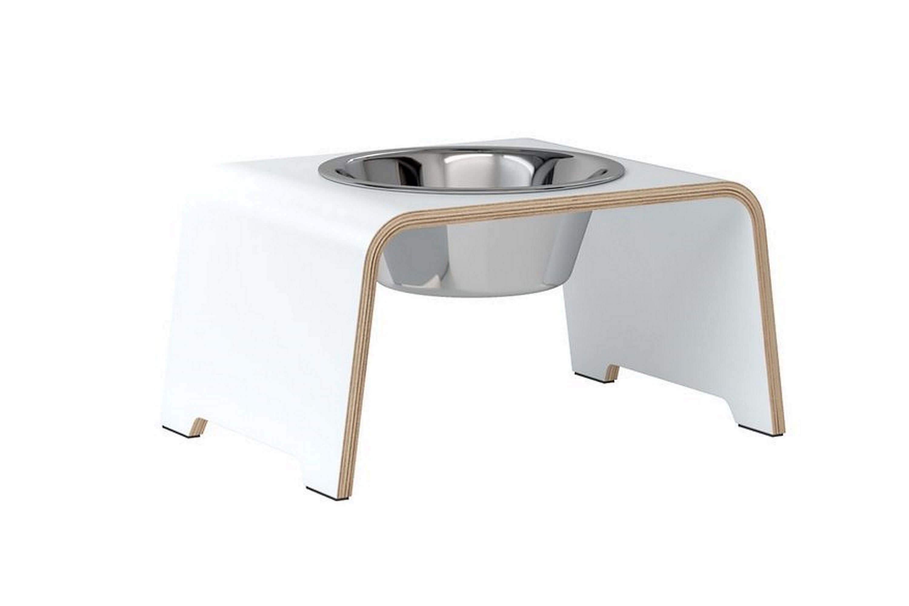 dogBar® Single M weiß mit Edelstahl-dogBar-TOJU Interior