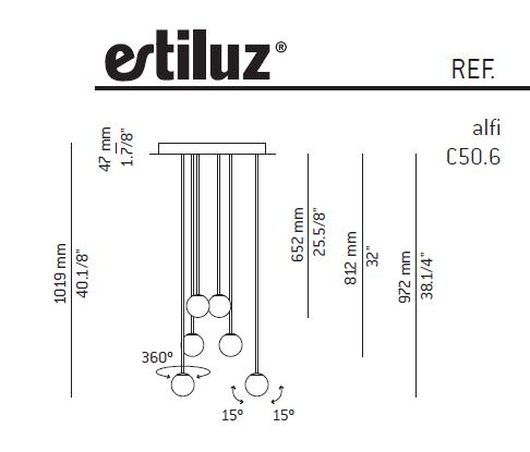 Estiluz Pendelleuchte -Alfi C50.6 - TOJU Interior
