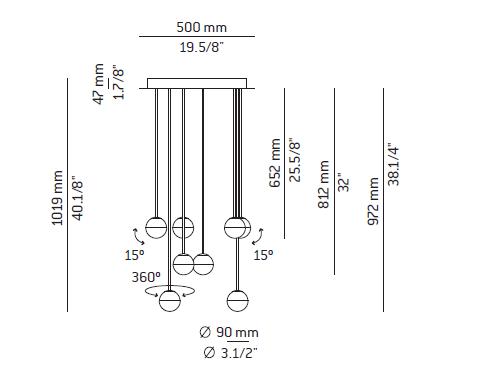 Estiluz Pendelleuchte -Alfi C50.8A - TOJU Interior