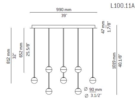 Estiluz Pendelleuchte -Alfi L100.11A - TOJU Interior