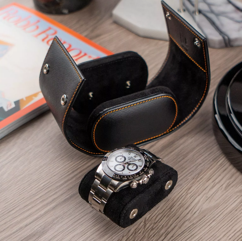 IFL Watches - Watch Roll - Black Saffiano für 1 Uhr-IFL Watches-TOJU Interior