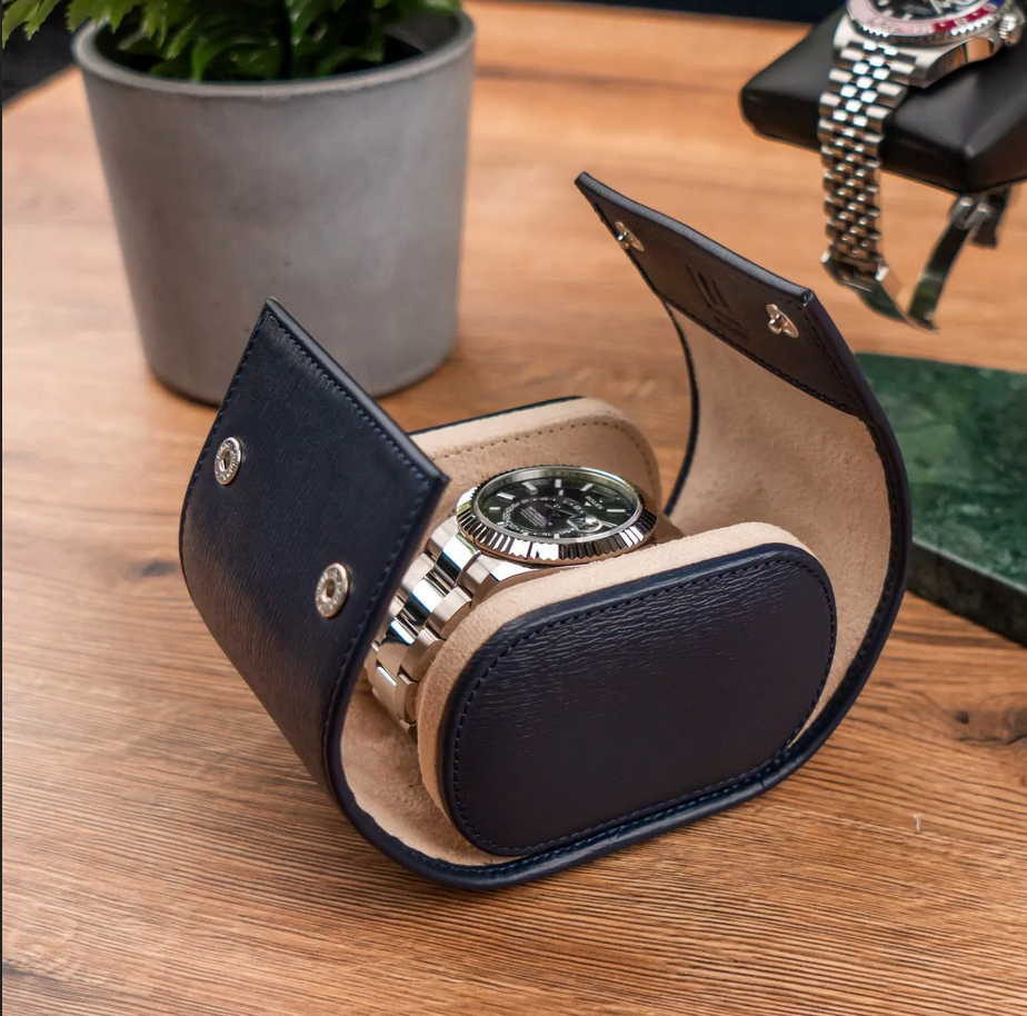 IFL Watches - Watch Roll - Blue Saffiano für 1 Uhr-IFL Watches-TOJU Interior