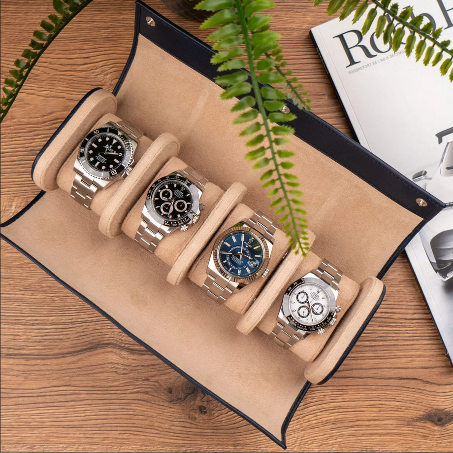 IFL Watches - Watch Roll - Blue Saffiano für 4 Uhren-IFL Watches-TOJU Interior