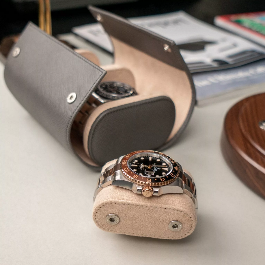 IFL Watches - Watch Roll - Grey Saffiano für 2 Uhren-IFL Watches-TOJU Interior