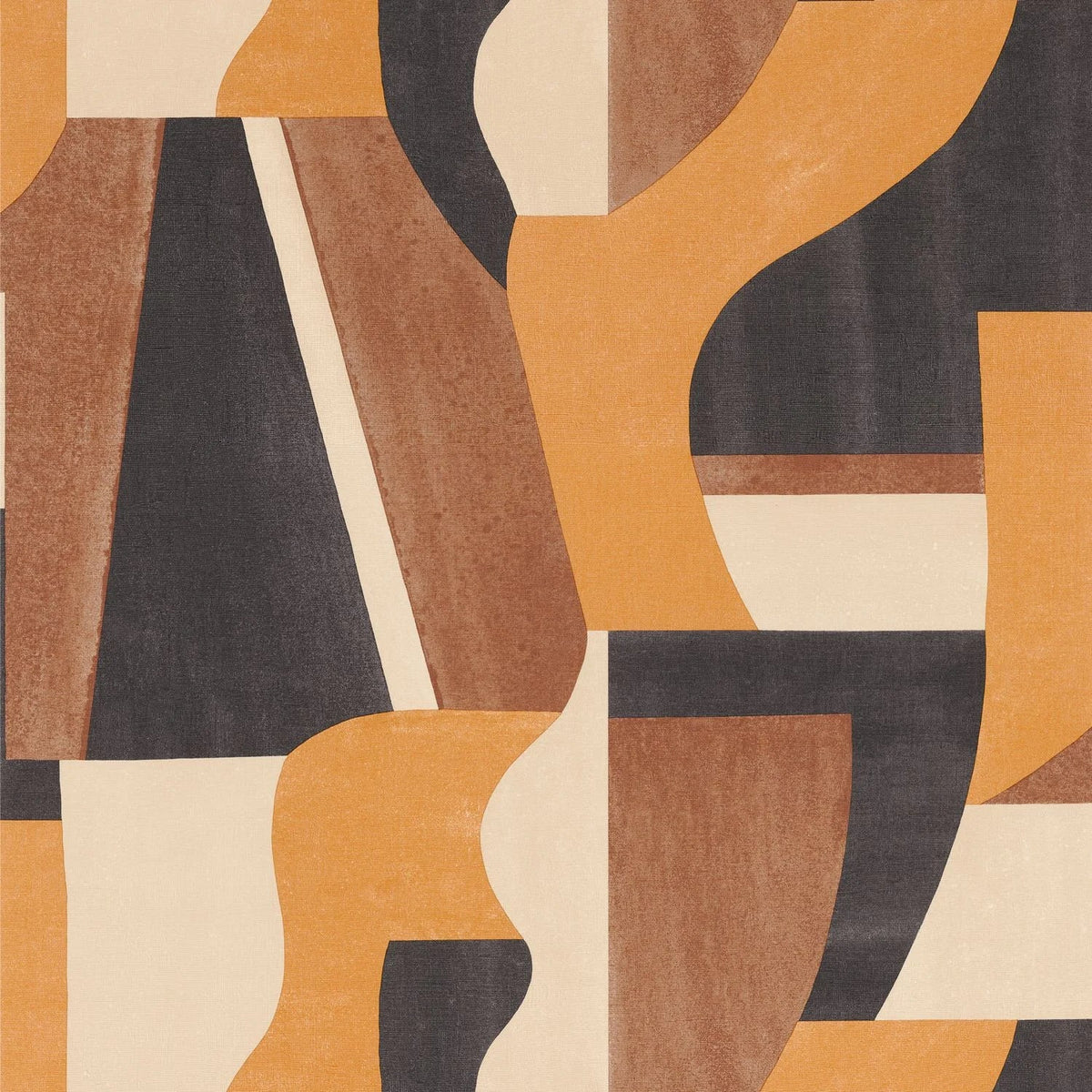 Braune Designertapete Gino in Cognac von Casamance