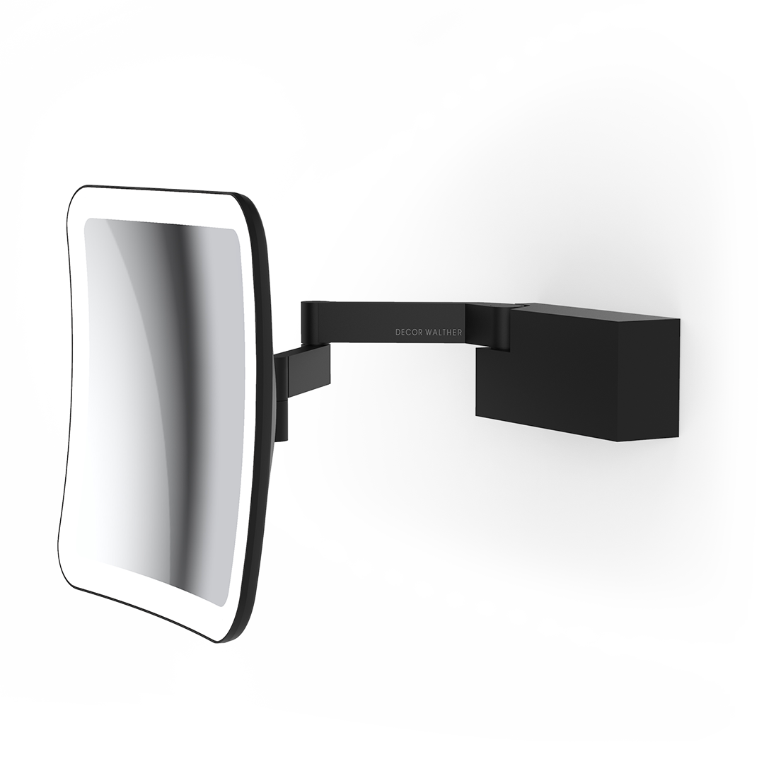 Decor Walther VISION S 5X Wandkosmetikspiegel beleuchtet – Schwarz matt - 5-fache Vergrößerung – Art. 0123260