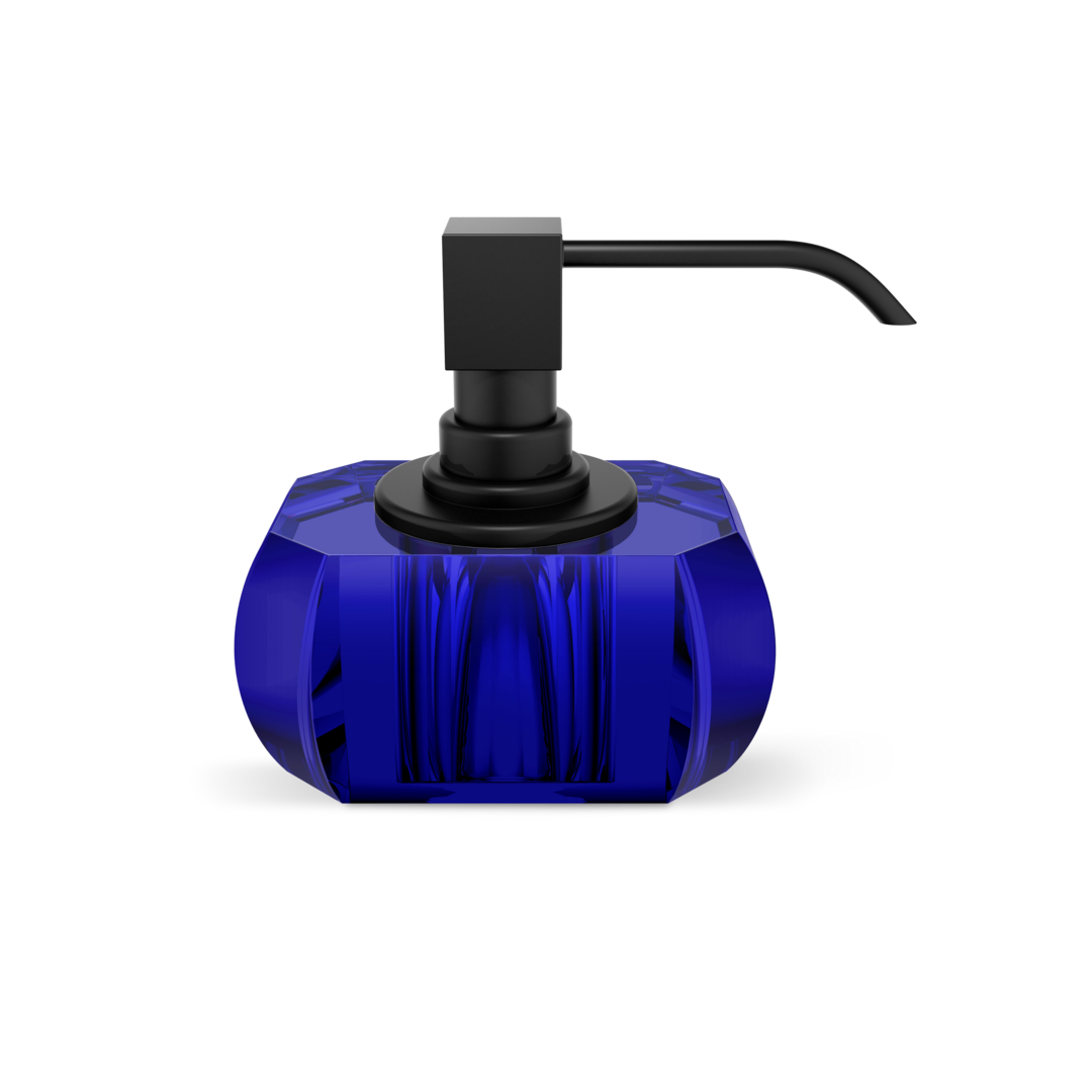 Decor Walther KRISTALL Seifenspender – Capri Blau / Schwarz Matt – Art. 0933595