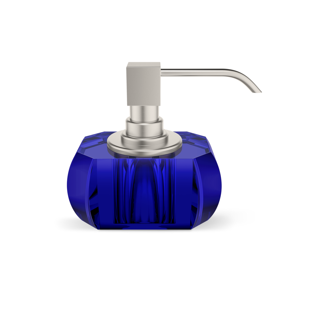 Decor Walther KRISTALL Seifenspender – Capri Blau / Nickel Satiniert – Art. 0939195