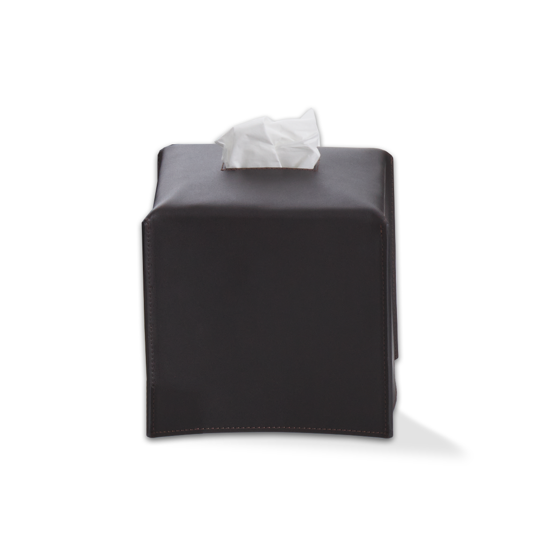 Decor Walther NAPPA KBQ Papiertuchbox – Nappa Echtleder schwarzbraun – Art. 0938190