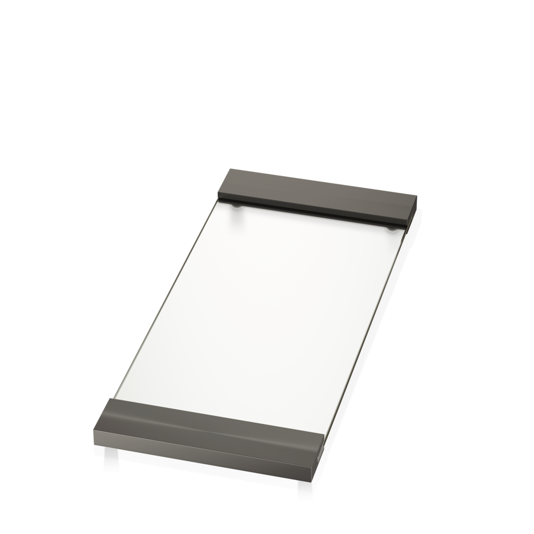 Decor Walther TAB 37 Tablett groß – Dark Metal Matt / Klarglas – Art. 0848866