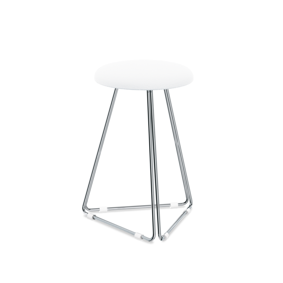 Decor Walther DW 71 Hocker – Chrom / Weiß – Art. 0508704
