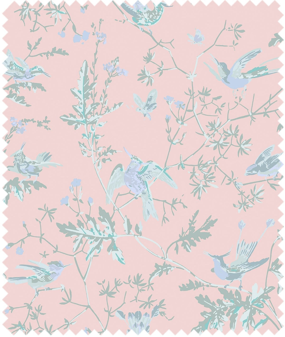 Cole & Son – Stoff Hummingbirds 100% Silk – F125/1001 – Blush
