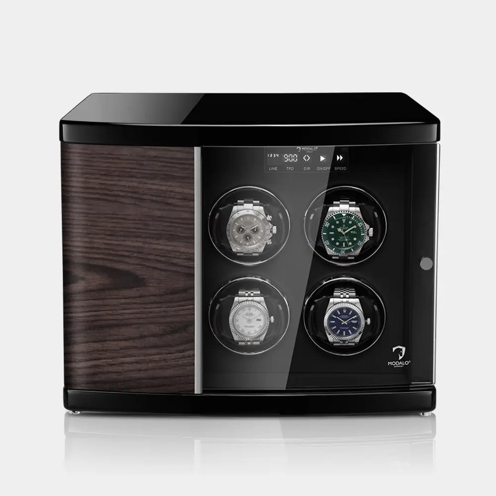 Modalo - Uhrenbeweger Timeless für 4+2 Uhren – Schwarzes Makassar