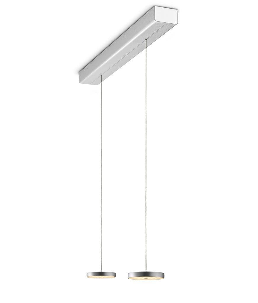 Oligo - Pendelleuchte Decent 1-flammig-Pendelleuchte-Oligo-Farbe Baldachin Aluminium gebürstet | Farbe Kopf Aluminium gebürstet-2-flammig-G42-885-21-12-TOJU Interior