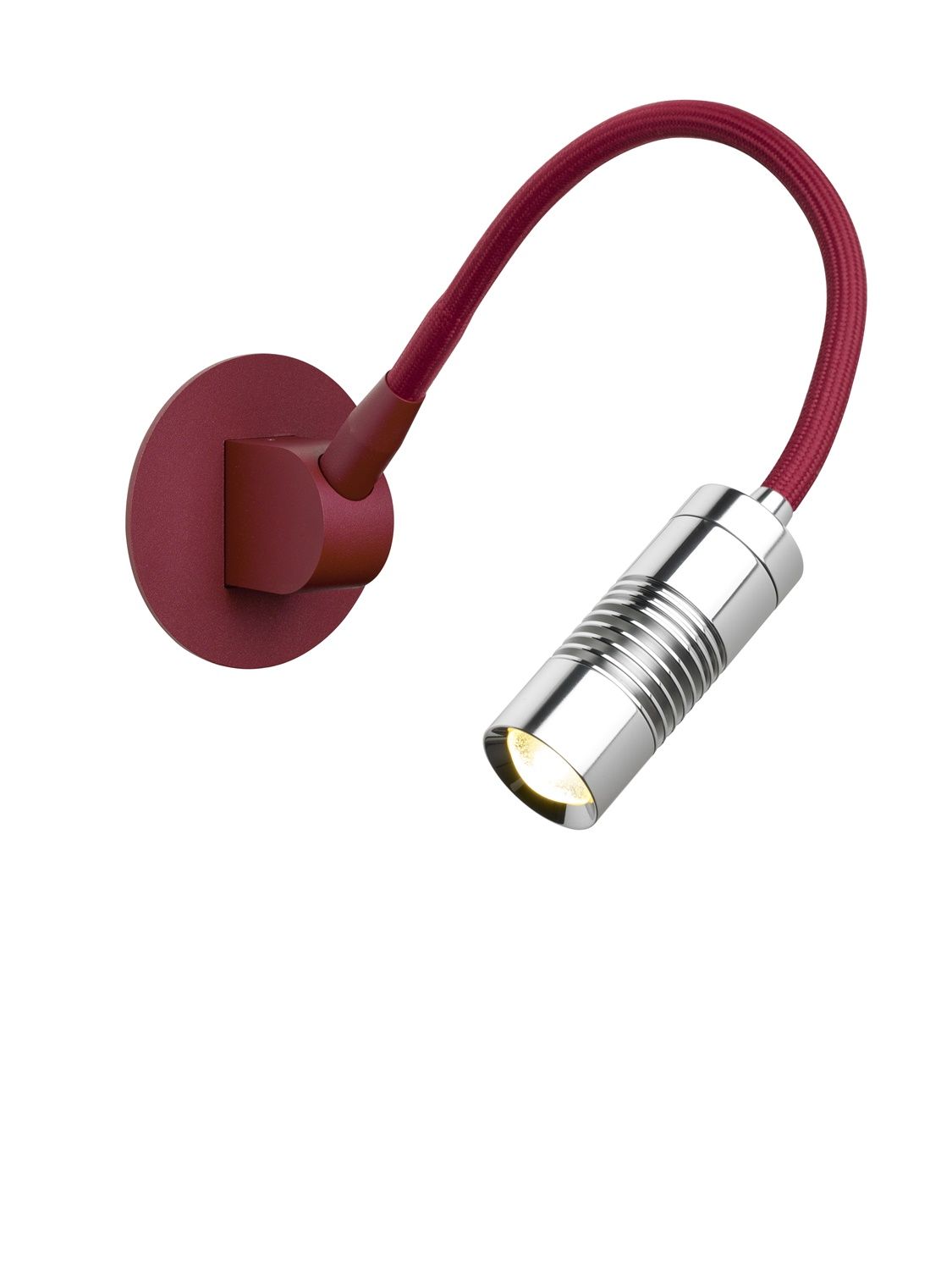 Oligo - Wandleuchte a Little bit-Wandleuchte-Oligo-Kopf Chrom | Flexarm Rot matt-Einbau 3000 K-40-898-43-25-TOJU Interior