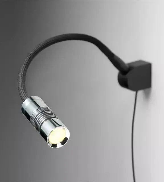 Oligo - Wandleuchte a Little bit-Wandleuchte-Oligo-Kopf Chrom | Flexarm Schwarz matt-Aufbau 3000 K-40-898-23-23-TOJU Interior