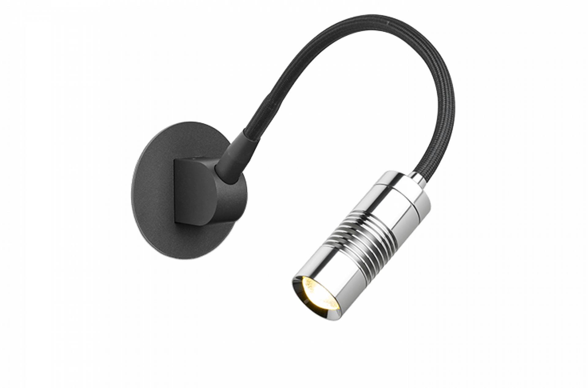 Oligo - Wandleuchte a Little bit-Wandleuchte-Oligo-Kopf Chrom | Flexarm Schwarz matt-Einbau 3000 K-40-898-43-23-TOJU Interior