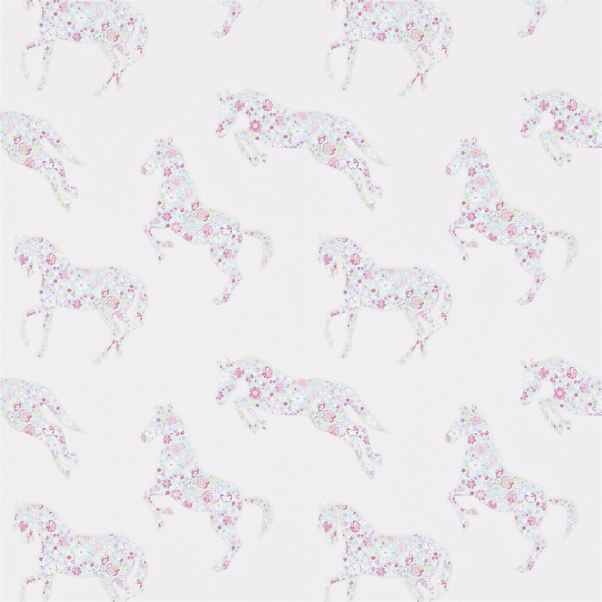 Sanderson - Pretty Ponies-Tapeten-Sanderson-PINK/SKY 214036-DLIT214036-Toju Interior