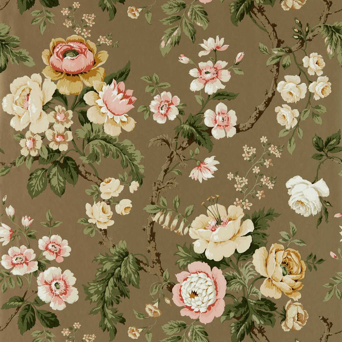 Sanderson - Tapete Hykenham-Tapeten-Sanderson-GOLD METALLIC/ROSE 217042-217042-Toju Interior