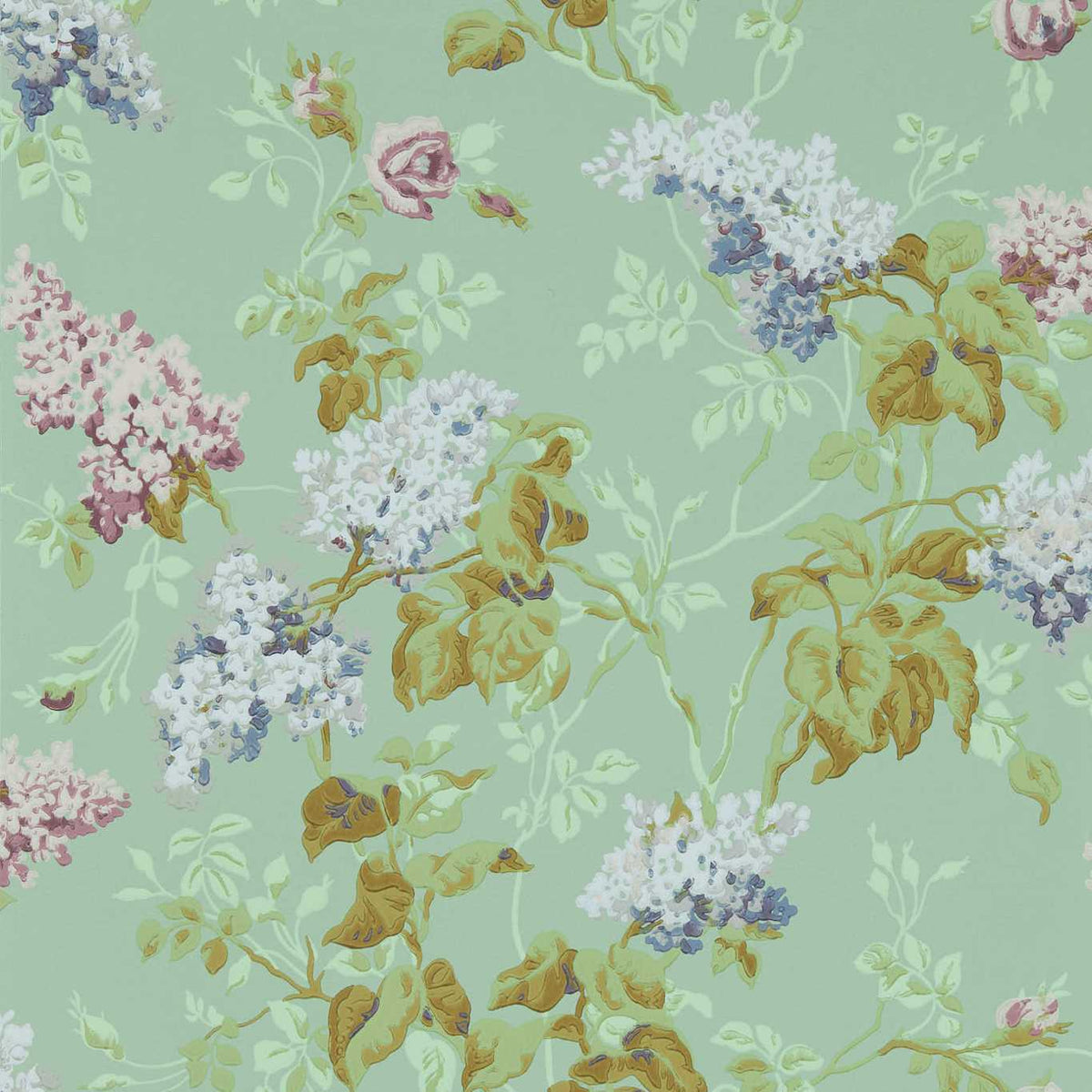 Sanderson - Tapete Sommerville-Tapeten-Sanderson-MINT/PLUM 217049-217049-Toju Interior