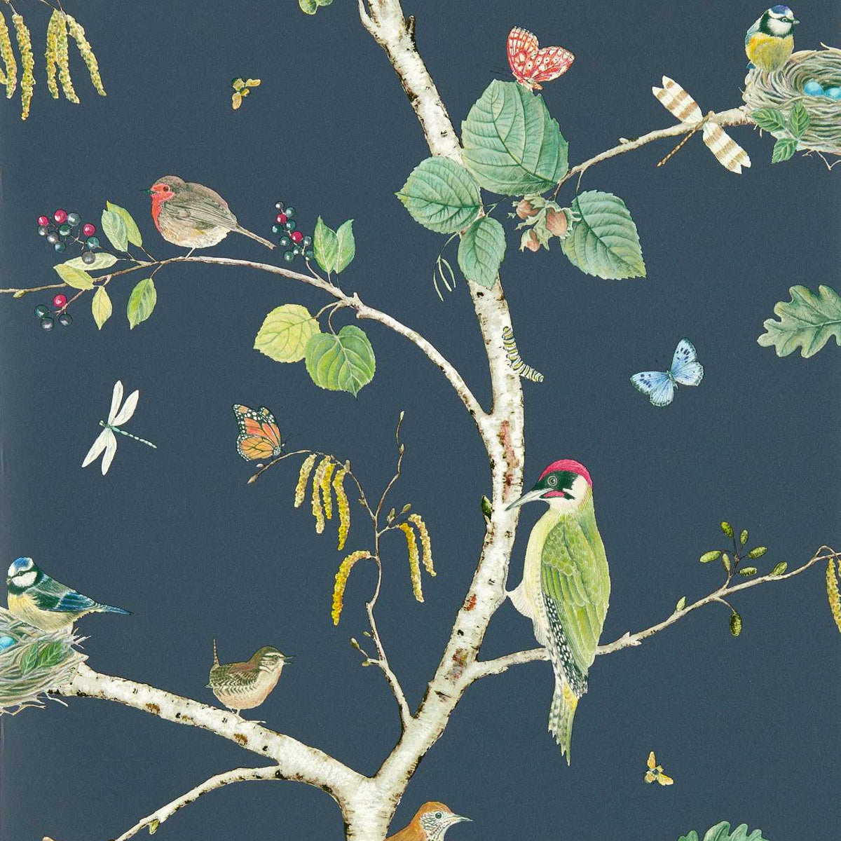 Sanderson - Tapete Woodland Chorus-Tapeten-Sanderson-CHARCOAL 217231-DABW217231-Toju Interior