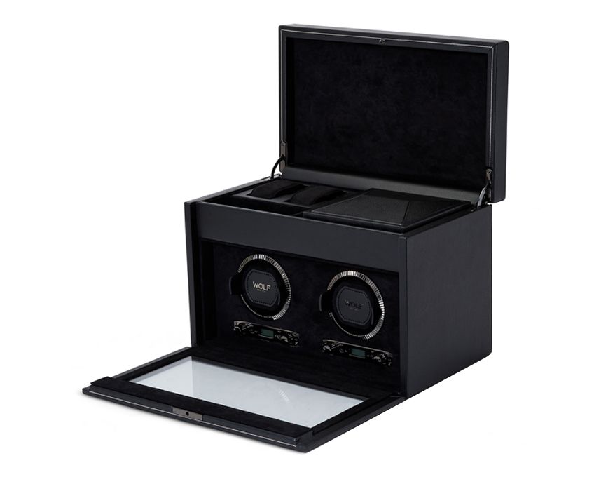 Wolf - Uhrenbeweger British racing black Double Watch Winder-Uhrenbeweger-Wolf 1834-TOJU Interior