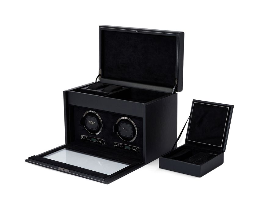 Wolf - Uhrenbeweger British racing black Double Watch Winder-Uhrenbeweger-Wolf 1834-TOJU Interior