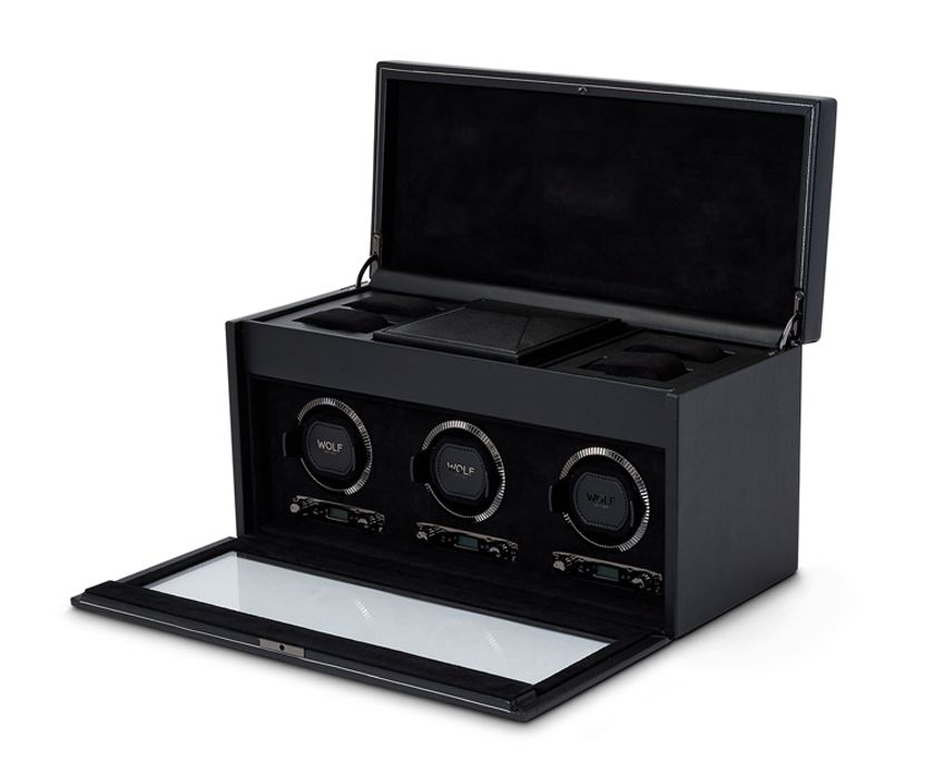 Wolf - Uhrenbeweger - British racing black triple Watch Winder-Uhrenbeweger-Wolf 1834-TOJU Interior