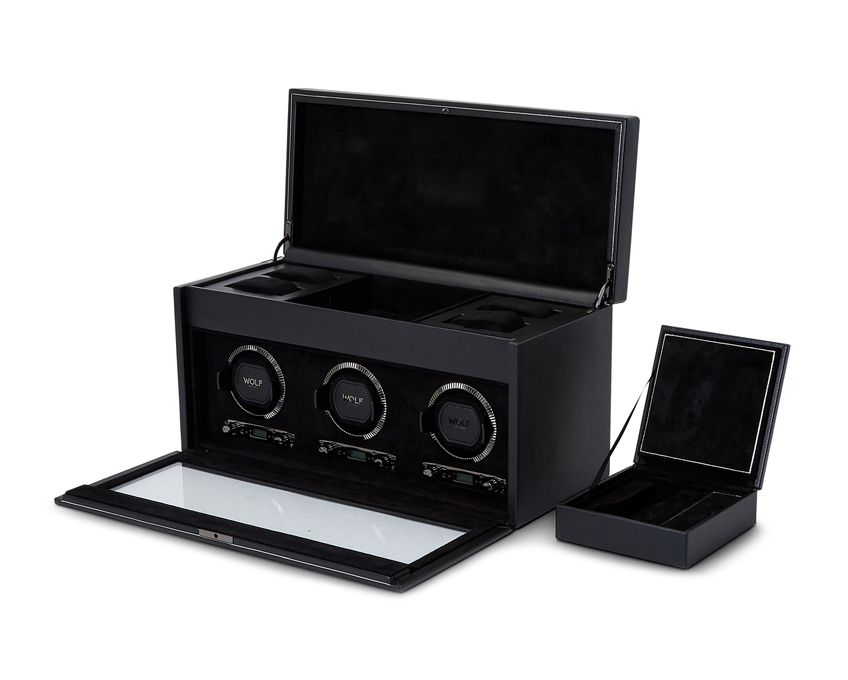 Wolf - Uhrenbeweger - British racing black triple Watch Winder-Uhrenbeweger-Wolf 1834-TOJU Interior