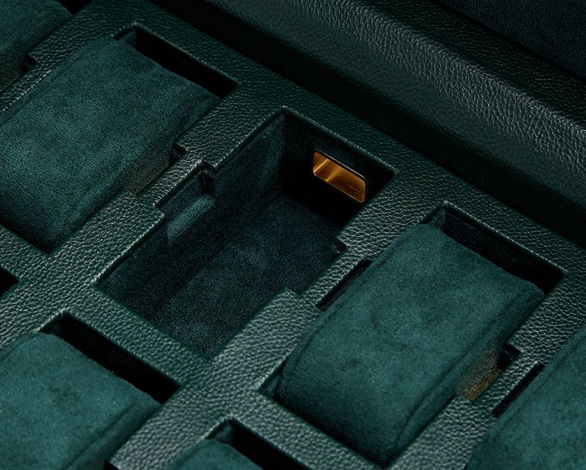 Wolf - Uhrenbox British Racing für 15 Uhren green-Uhrenbox-Wolf 1834-TOJU Interior