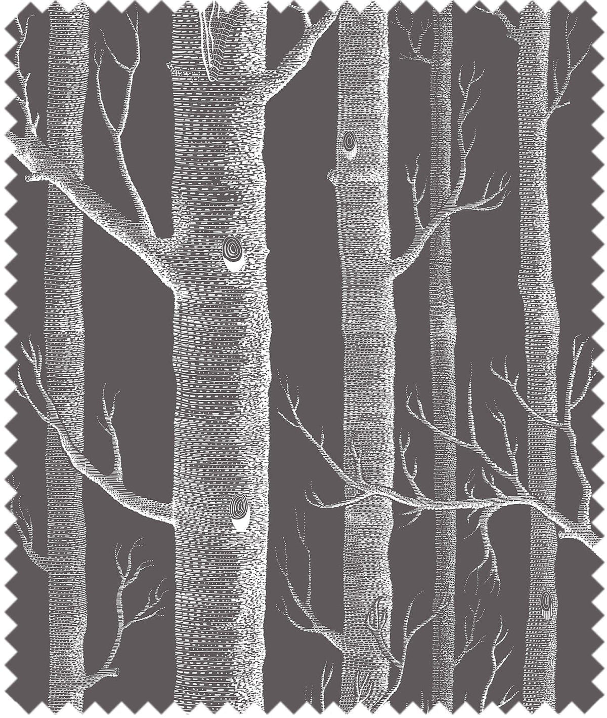 Cole & Son – Stoff Woods Linen Union – F111/7027LU – White on Charcoal