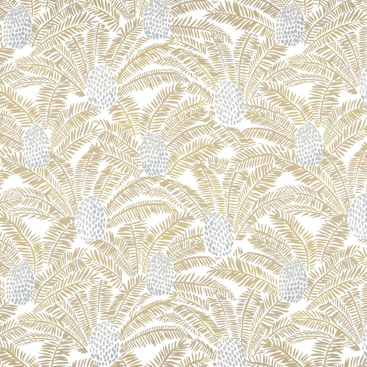 Casamance Palmeta Tapete Blanc / Doré – 74742044