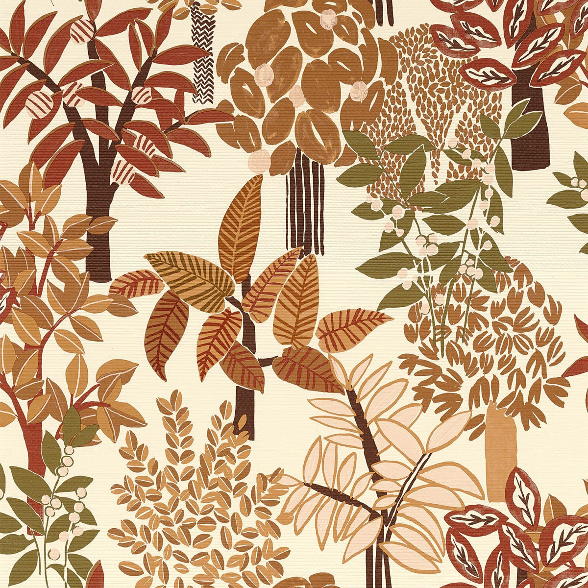 Casamance Peradeniya Tapete Blanc / Terre de Sienne – 75940304