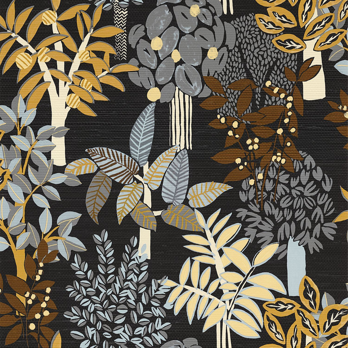 Casamance Peradeniya Tapete Noir / Acier – 75940610