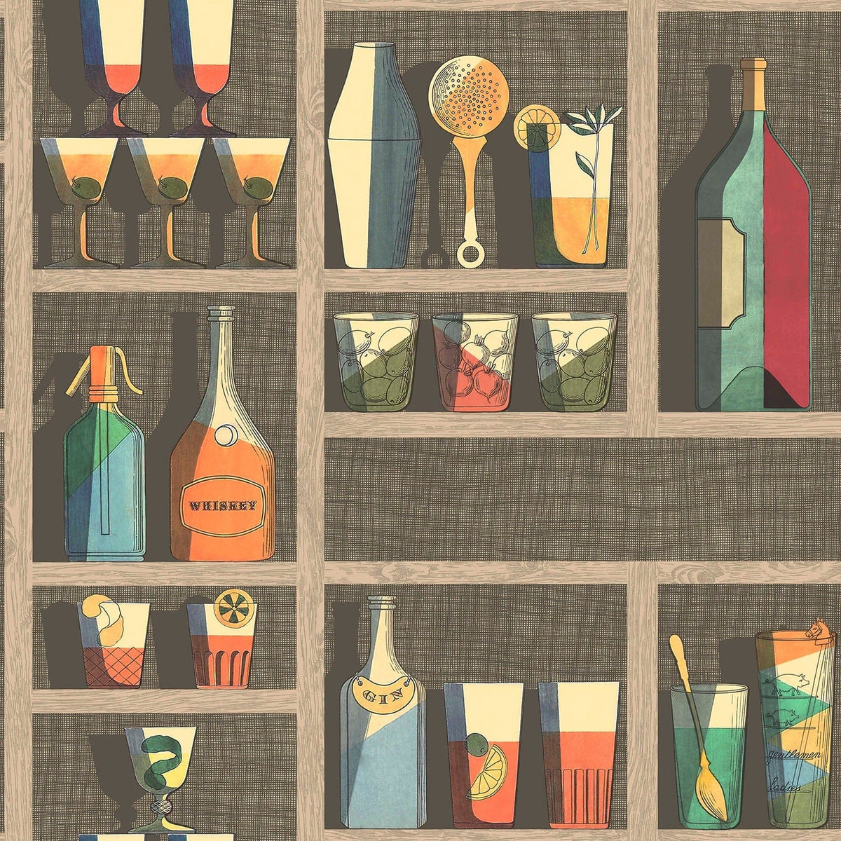 Cole & Son Cocktails Tapete in Multi