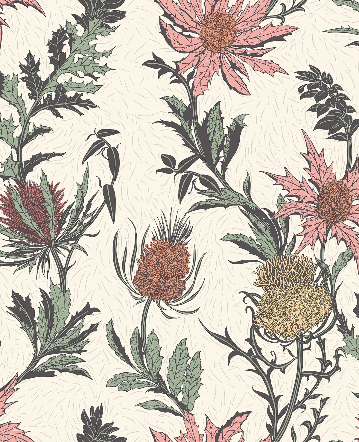 Cole & Son Thistle Magenta & Orange on Parchment 115/14043 – Muster