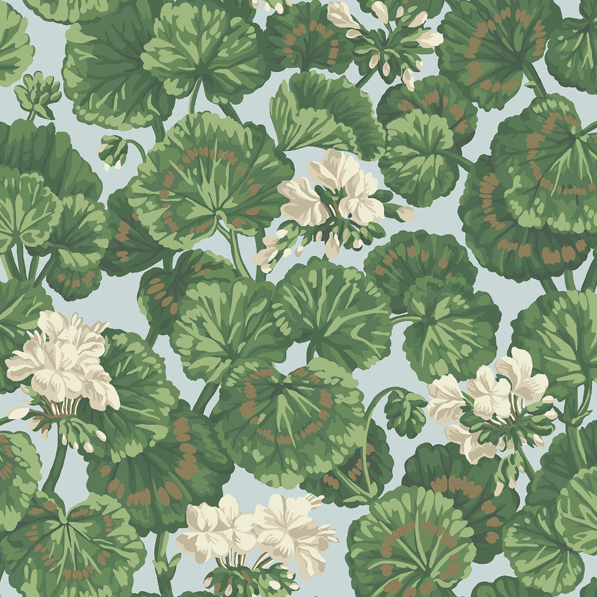 Cole & Son Geranium White & Sage on Seafoam 117/11035 – Muster