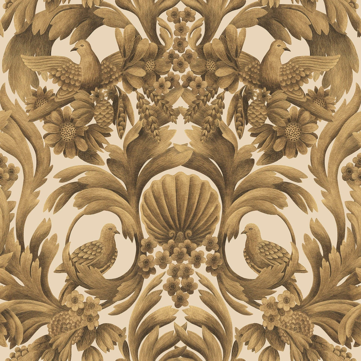 Cole & Son Gibbons Carving Metallic Gold on Sand 118/9019 – Muster