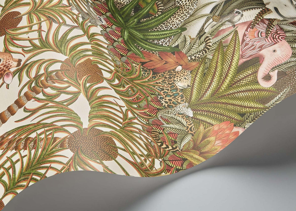 Cole & Son Letaba March Spring Green & Ginger on Cream 119/11046 – Detailansicht