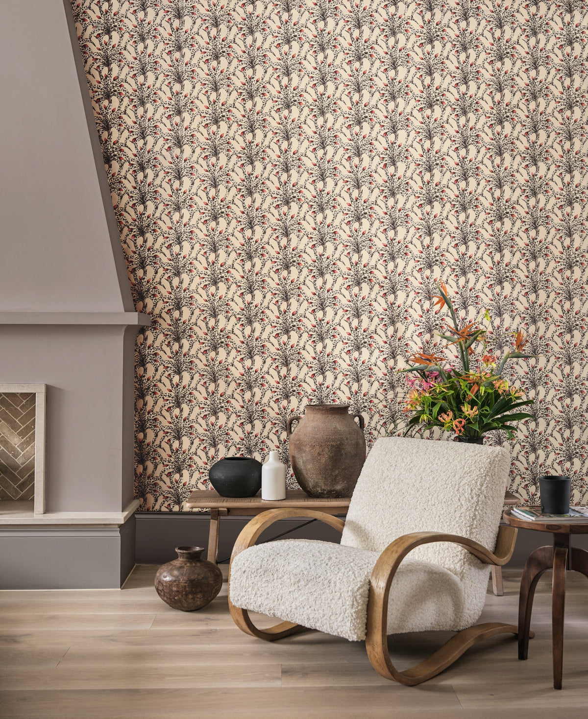 Cole & Son Afrika Damask Sandstone & Ruby 129/5017 – Raumansicht