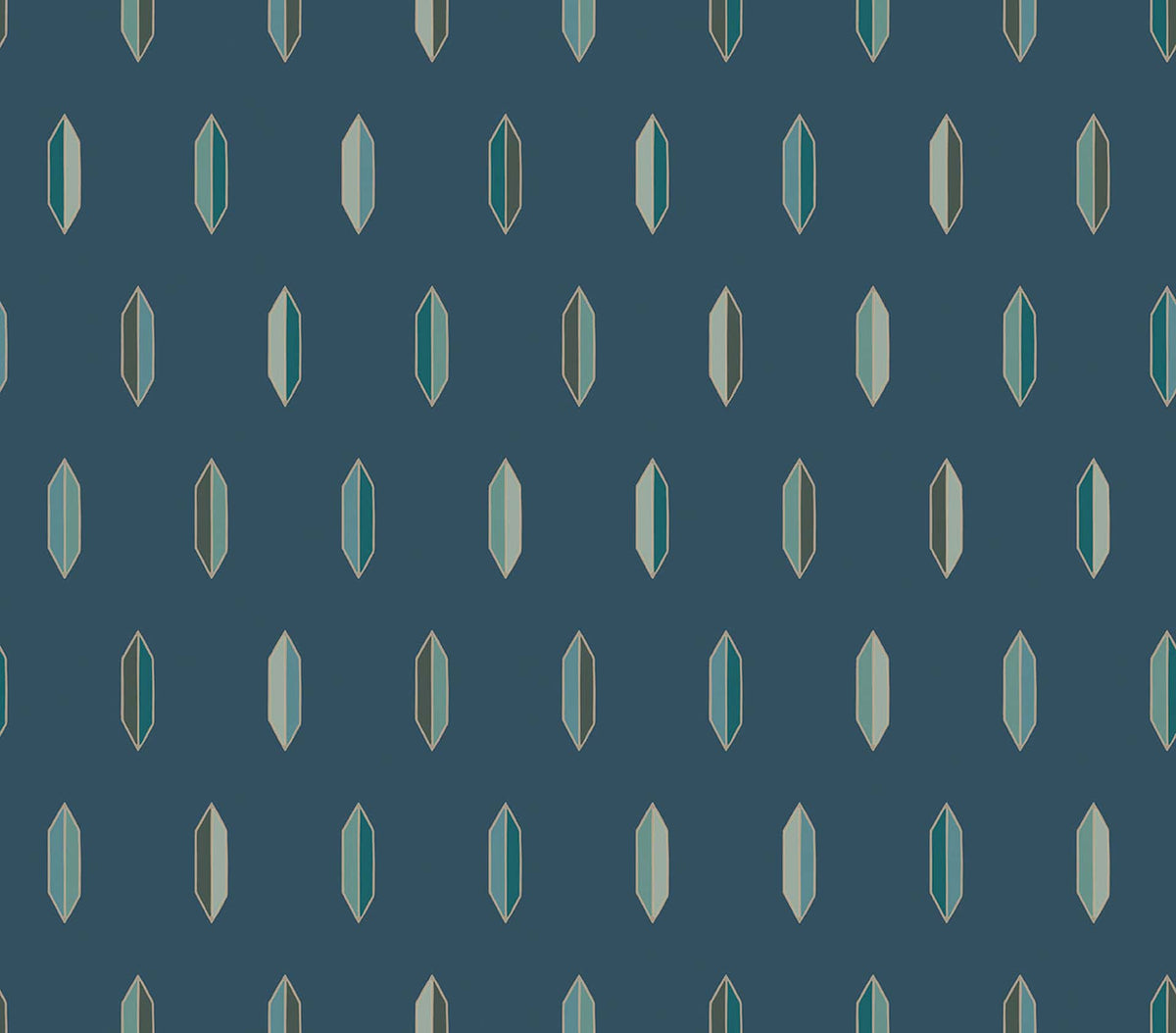 Cole & Son Inlay Turquoise & Gilver on Navy, Tapete 131/2005