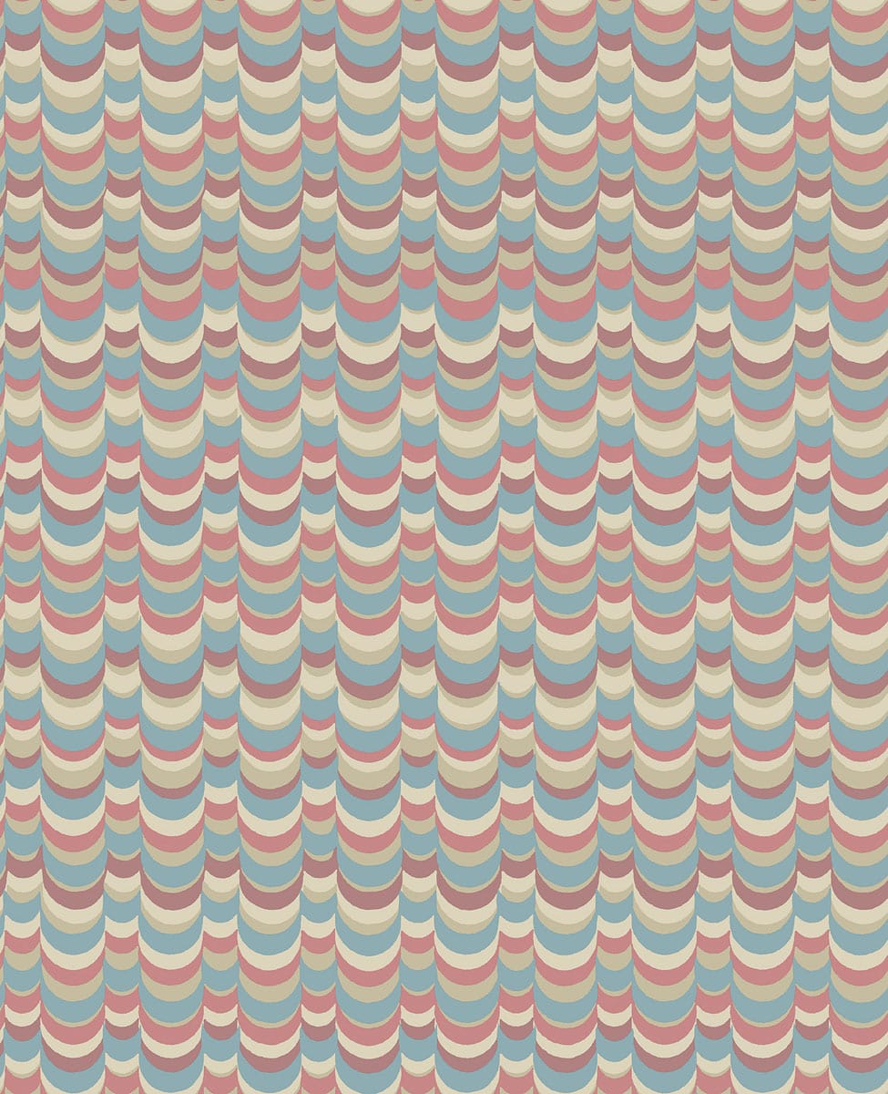 Cole & Son Wavelet Pompadour, Tuscan Red, & Stone, Tapete 131/4013