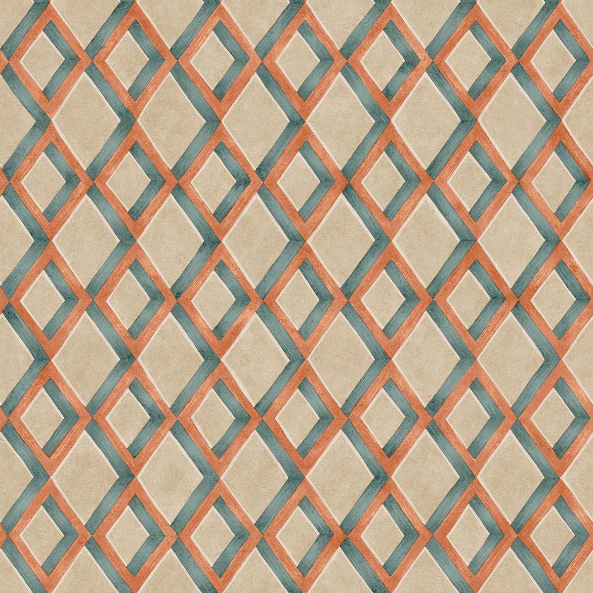Cole & Son Fresco Trellis Coral on Tea Rose, Tapete 131/8025