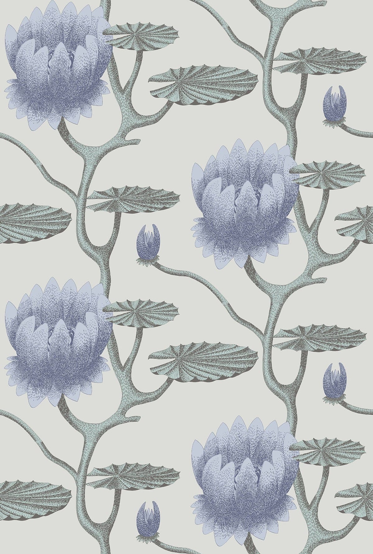 Cole & Son Summer Lily Hyacinth Blue & Seafoam on Stone 95/4024 – Muster