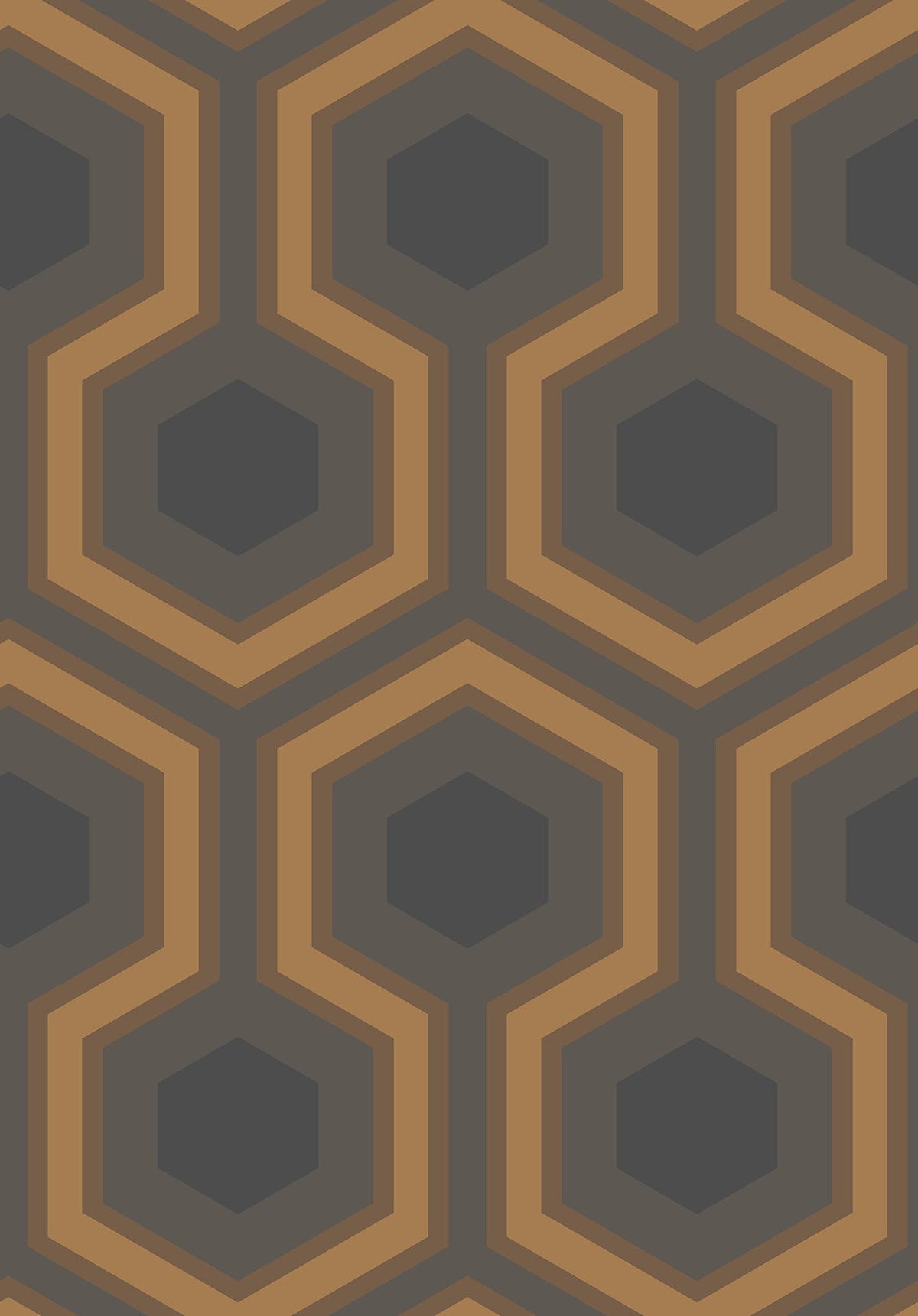 Cole & Son Hicks' Grand – Metallic Gold & Charcoal on Soot (95/6033)