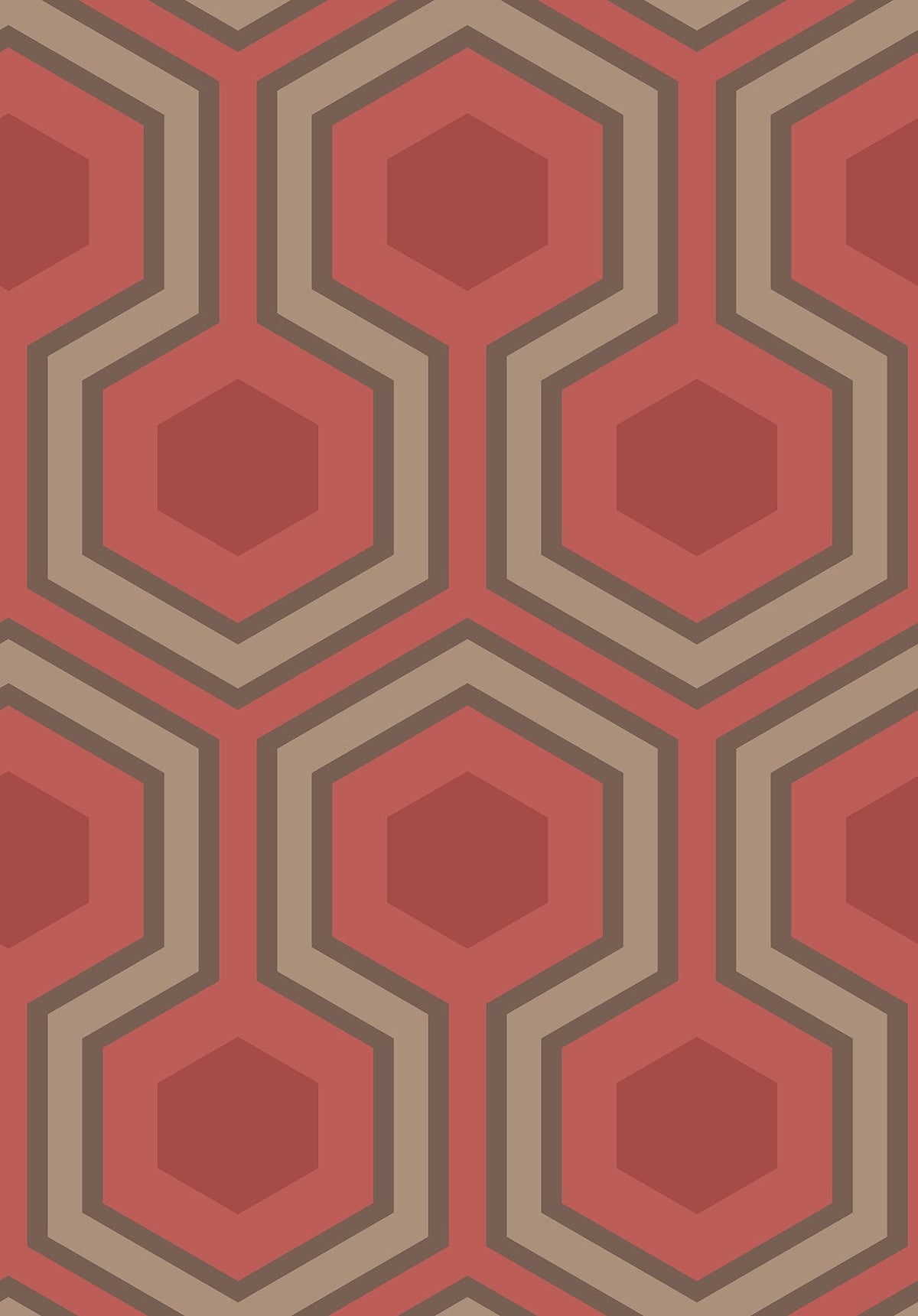 Cole & Son Hicks' Grand – Metallic Bronze & Red on Ruby (95/6038)