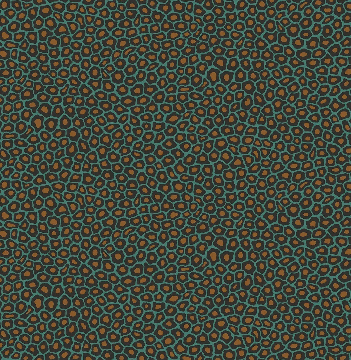 Cole & Son Senzo Spot – Charcoal & Metallic Gold on Teal (109/6033)